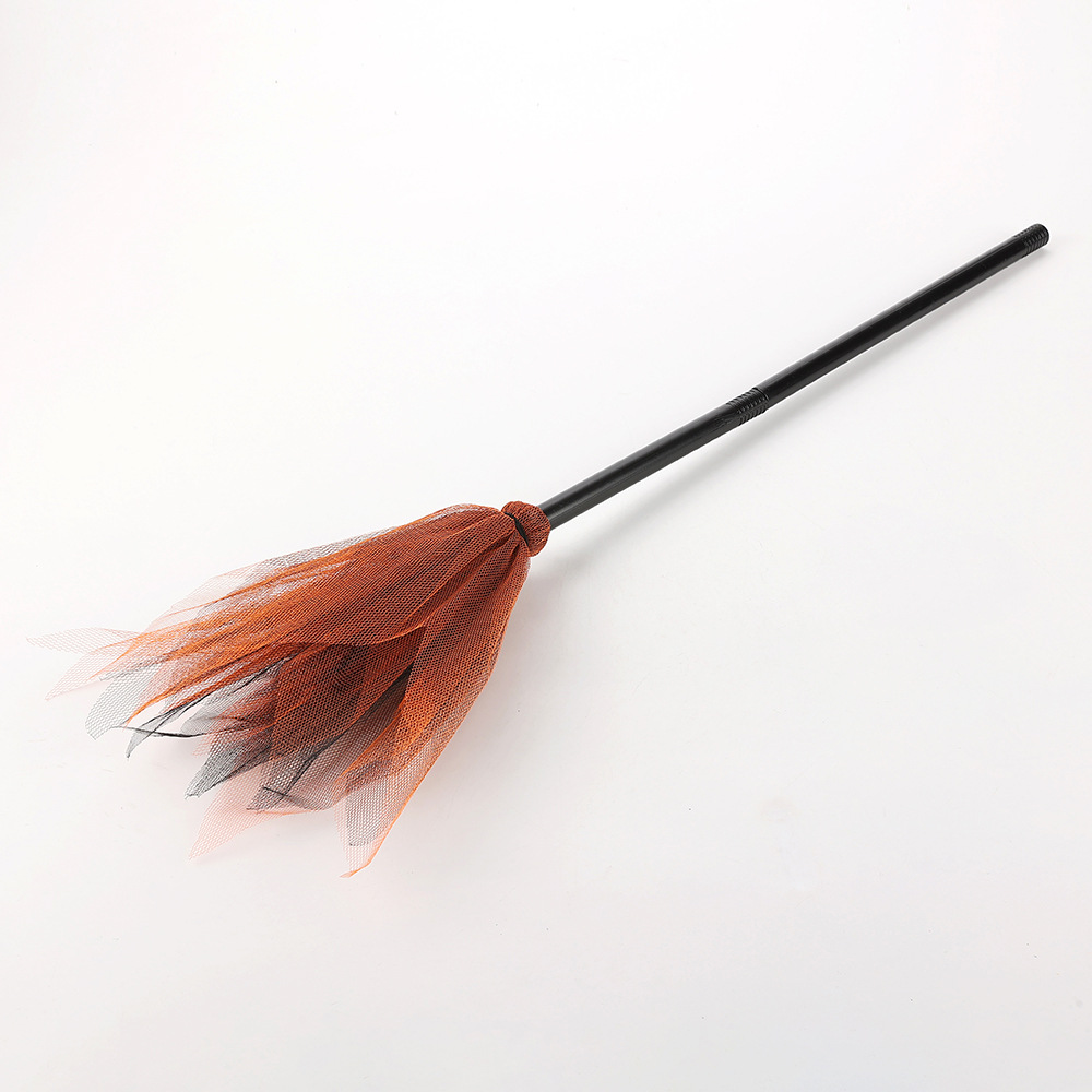 Orange and black hard mesh broom.