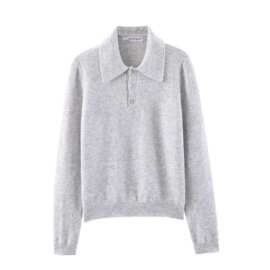 TAOP&ZA春夏新品女装休闲风排扣饰翻领长袖POLO针织衫2893202