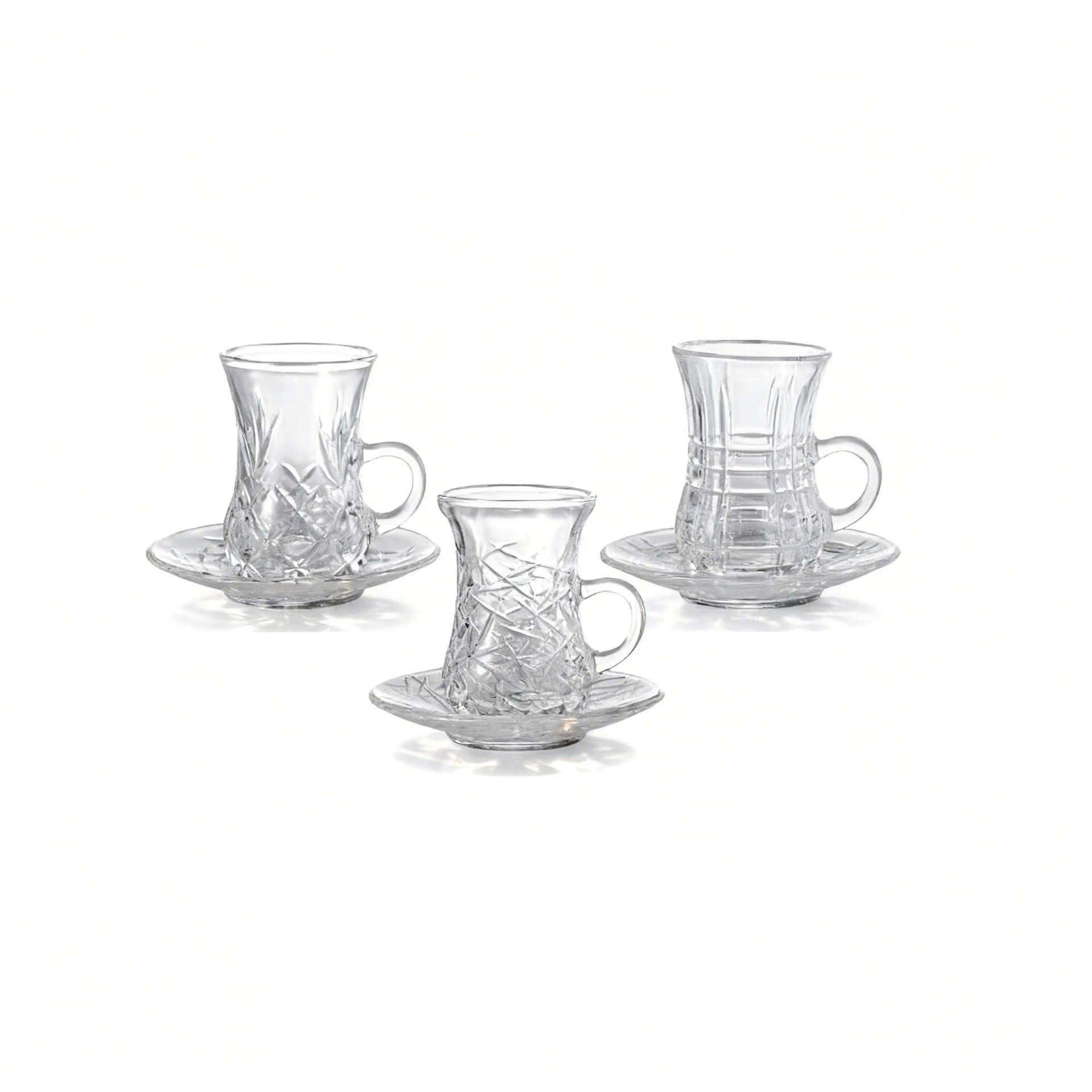 Gran por mayor simple resistente al calor mango de taza de té de vidrio taza de café plato conjunto taza de té turco