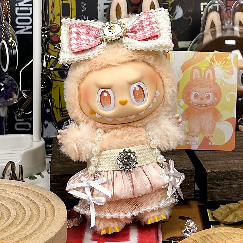 仅衣服适用一二三代Labubu拉布布前方高能17厘米15cm毛绒玩偶娃衣|undefined