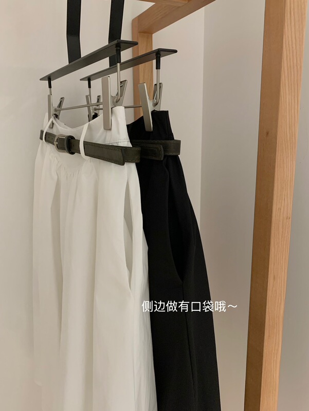 【WGWE】6707韩版百搭显瘦高腰显瘦A字裙女中长款半身裙配腰带潮|undefined