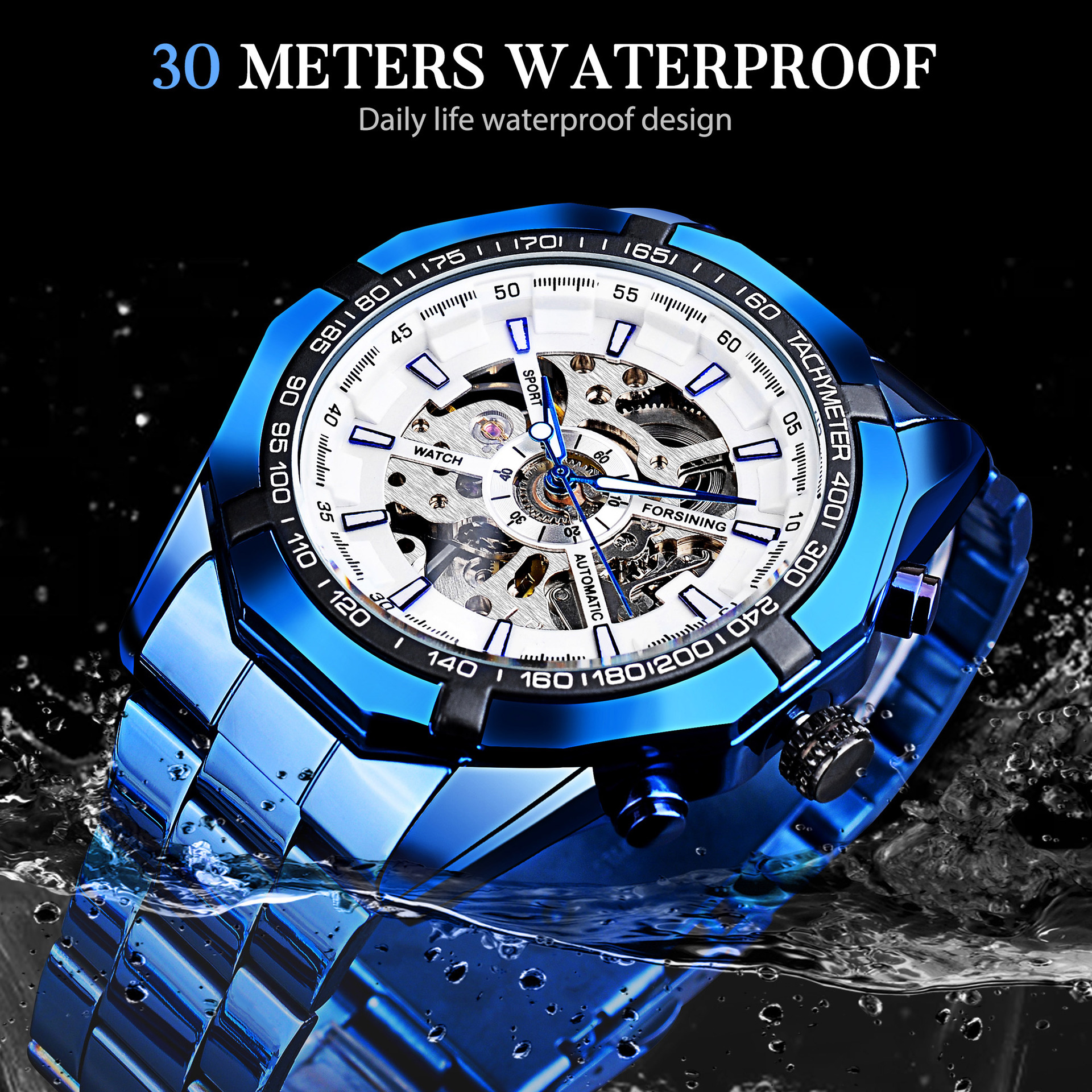 Automatic Mechanical Watch Men's Skeleton Waterproof Luminous_voghion.com
