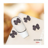 Metal accessory for manicure with bow, resin, cute nail decoration, internet celebrity, ready-made product