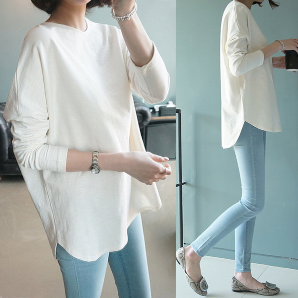 Long cotton long-sleeve