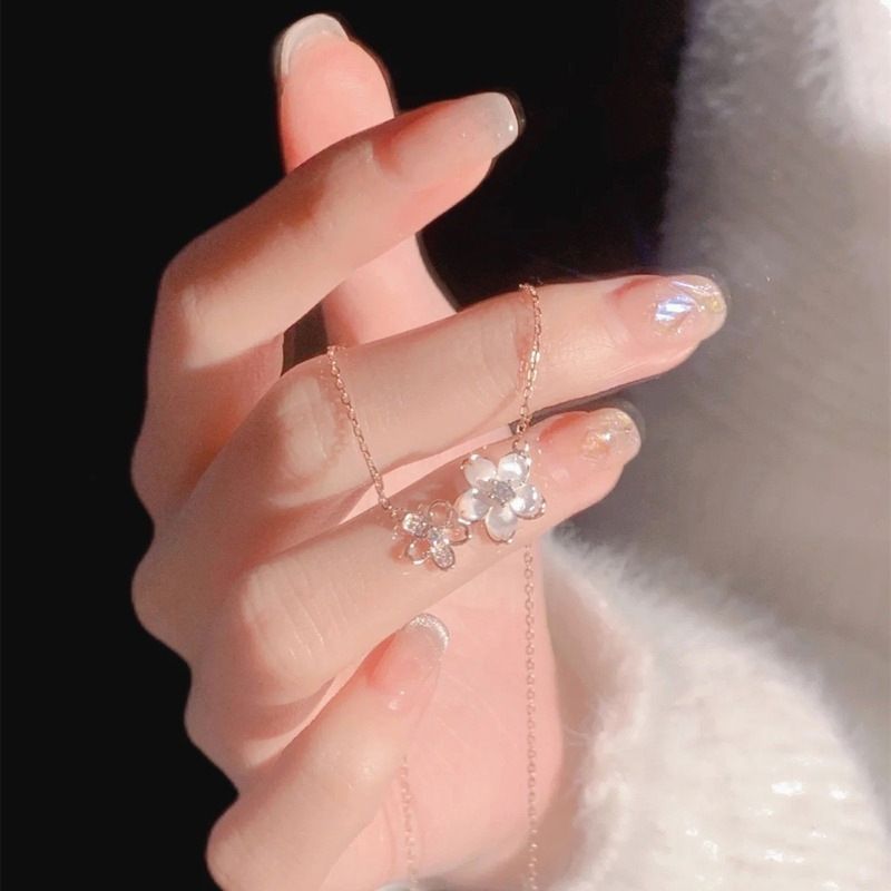 贝母樱花项链女纯银高级设计感轻奢小众银饰2025新款爆款七夕礼物|undefined