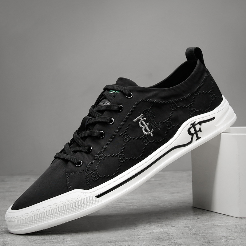 2021秋季新款板鞋男潮流男士休闲鞋潮款透气布鞋低帮男鞋一件代发