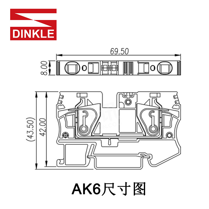 AK6 DINKLE ���߶��� ����ʽ����ֱͨһ��һ��6mm&sup2;,800V,41A��ɫ
