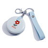 Round small folding mirror, handheld double-sided keychain