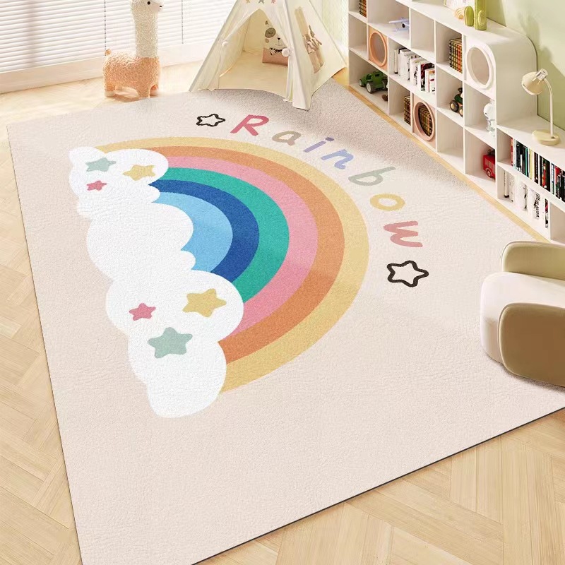 漫画かわいいゲームパッド家庭用拭き取りフリーレザーカーペット裁断可能防水防油リビングカーペット