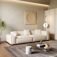 北歐現代布藝三人沙發意式簡約豆腐塊沙發侘寂風客廳模塊家具組合