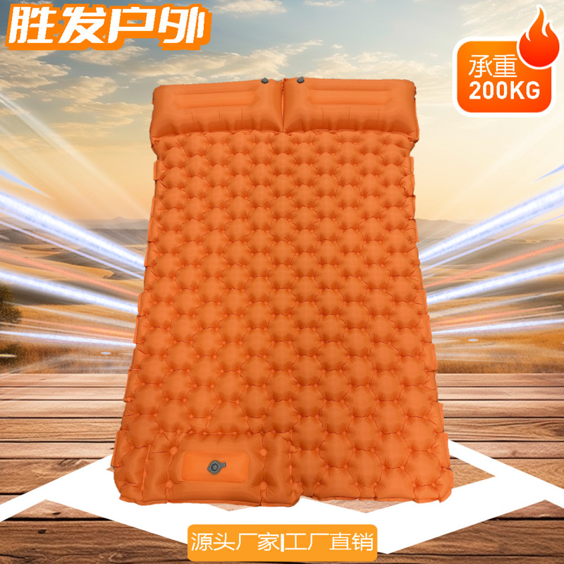 Double Inflatable Mattress Portable Camping Moisture-Proof Travel Car Nap Outdoor Inflatable Bed Tent Inflatable Lightweight Moisture-Proof