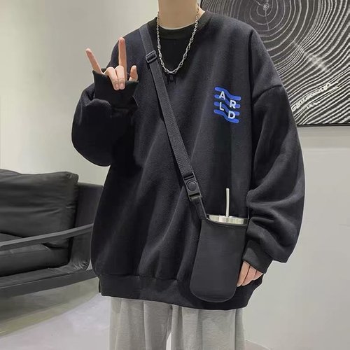 潮牌hiphop卫衣男潮ins港风宽松圆领潮流港风男生上衣春秋款衣服