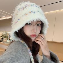新款冬季七彩波点甜美小香风帽子保暖护耳针织帽百搭户外爆款线帽
