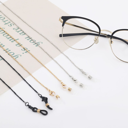 Fashionable Japanese and Korean style simple style women's personalized alloy gold-plated silver temperament glasses chain anti-falling glasses chain