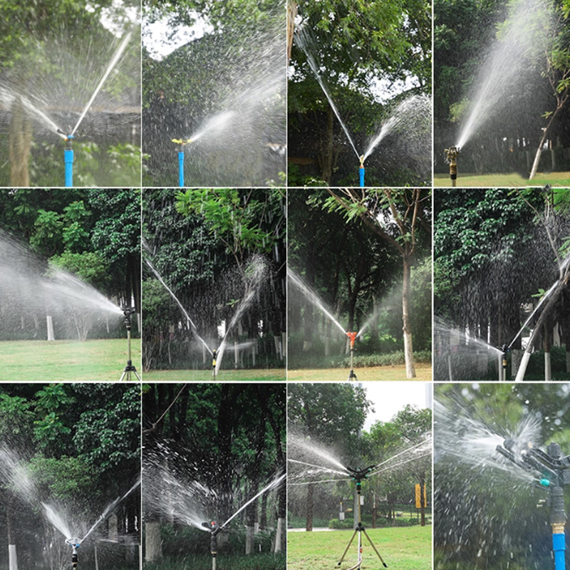 4 puntos/6 puntos Rocker brazo boquilla ajustable 360 ° invernadero riego césped riego agrícola jardinería riego rociador