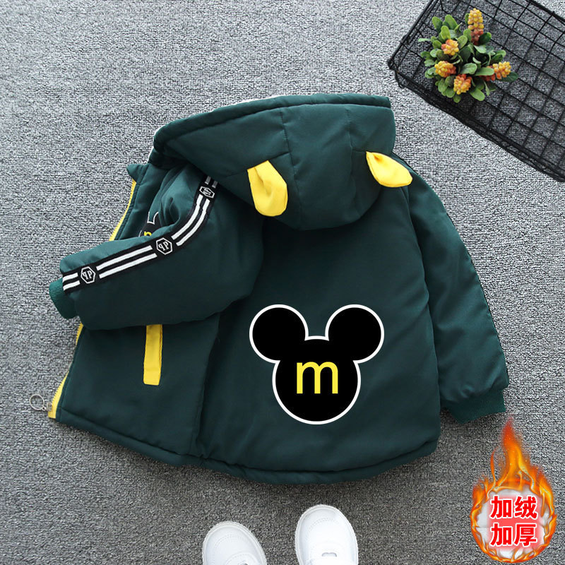 Ropa para niños abrigo para niños Otoño e Invierno para niños Abrigo acolchado con capucha estilo occidental ropa engrosada estilo coreano casual