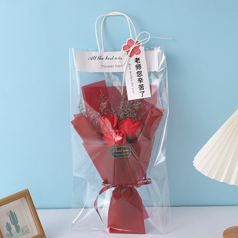 Regalos del día del maestro, flores de girasol, flores de jabón, regalos de vacaciones para maestros y maestros con tarjetas de felicitación al por mayor