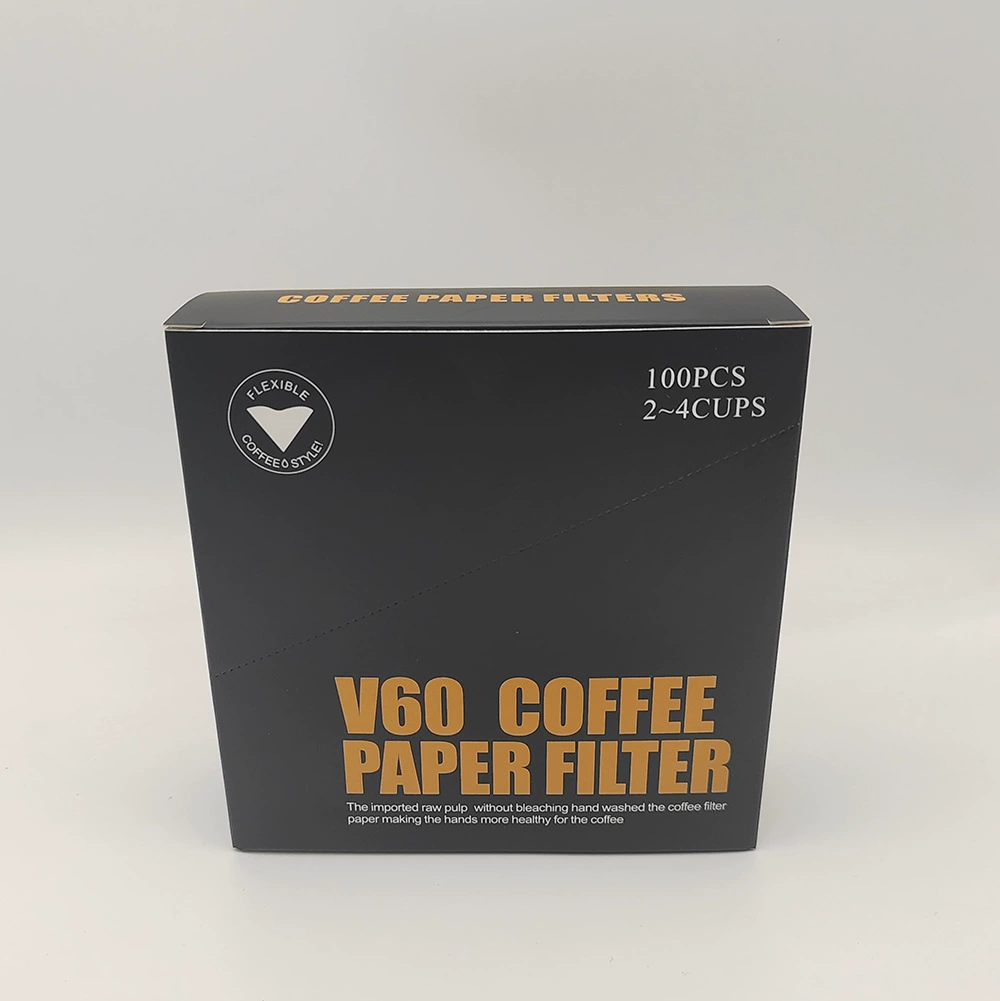 Оптовая продажа, фильтр для ручного заваривания кофе, чашка, фильтровальная бумага V60, коническая фильтровальная бумага, фильтр из неотбеленной целлюлозы, деревянный цветной фильтр, v-образный фильтр