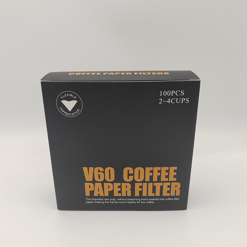 Wholesale Hand-Brewed Coffee Drip Filter Cup Filter Paper V60 Conical Filter Paper Unbleached Pulp Wood Color Filter Bag V-Shaped Filter