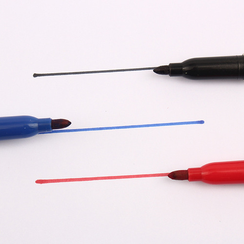 12 paper box markers oil-based single-head pen small-head logistics marker black quick-drying refillable ink