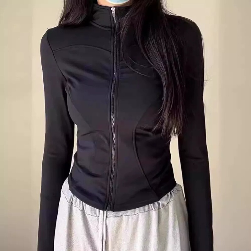 Cross-Border New Stand-Up Collar Yoga Sun Protection Clothing Summer Anti-Uv Sun Protection Clothing Slimming and Light Sun Protection Clothing