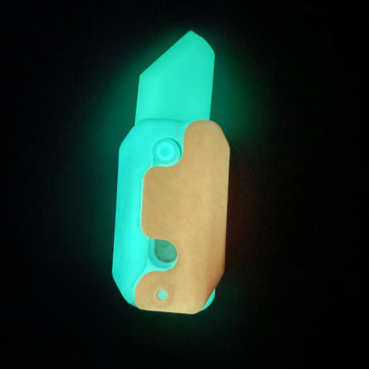 Cuchillo de rábano luminoso cuchillo de zanahoria luminoso Internet celebridad fluorescente plegable mini impresión 3D gravedad directa saltar cuchillo juguete