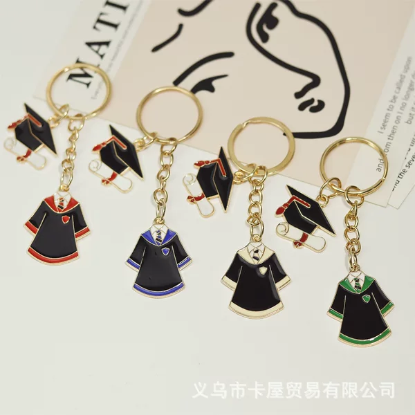Cross-border in stock alloy doctoral cap graduation clothing key chain pendant every exam must pass the bachelor's graduation gift