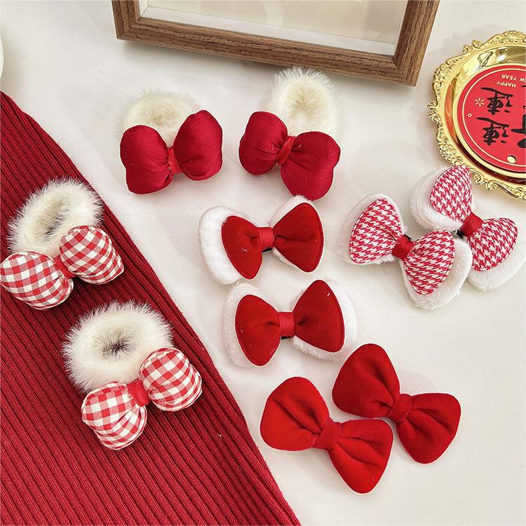 Tocado de arco de las niñas de felpa banda de pelo clip de pelo de otoño e invierno no duele la cuerda de pelo 2023 Nueva horquilla banda de goma para niños