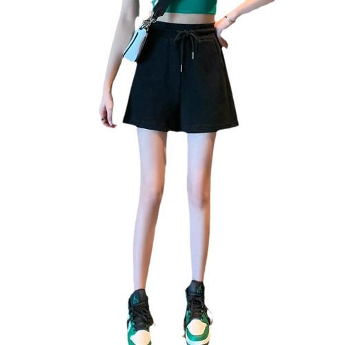 Women's fashion shorts for foreign trade, summer thin high-waisted running wide-leg casual pants