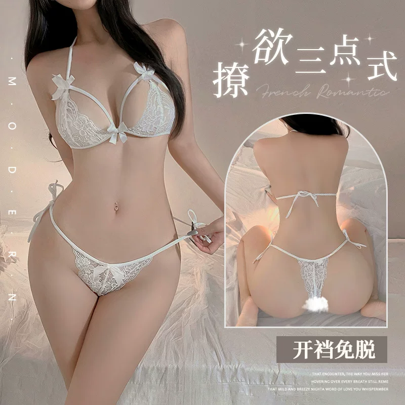 霏慕 Broken lace interior open crotch three -point 6681 sexy adult sex products sexy underwear 20/box