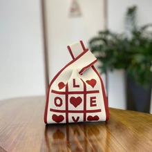 情人节多巴胺针织手提包手拎包礼品袋伴手礼女针织包托特包