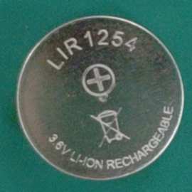 LIR1254扣式锂离子电池3.6V可循环充电 蓝牙耳机电池