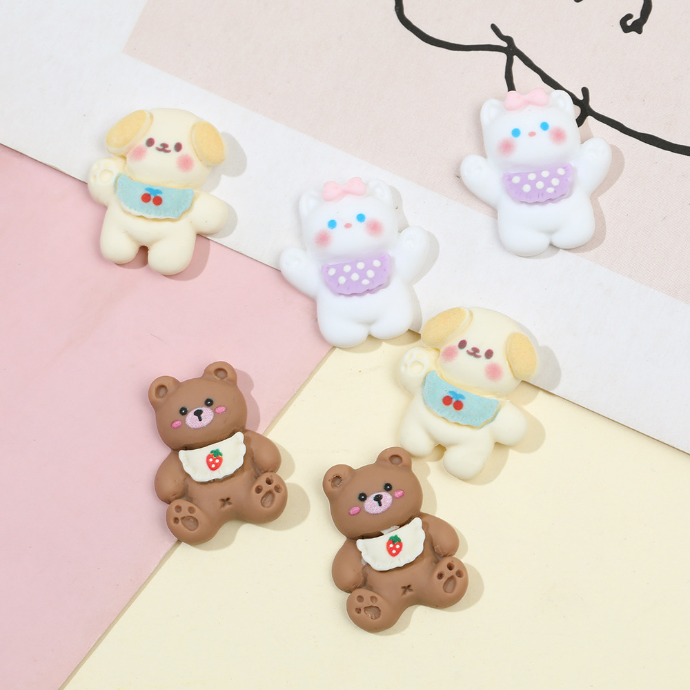 Dibujos Animados bellyband oso resina accesorios crema pegamento cachorro teléfono caso DIY horquilla accesorios de pelo material hecho a mano al por mayor