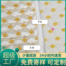 现货绗缝夹棉绣花布元宝新年氛围绗棉包包棉服家装用品设计师面料