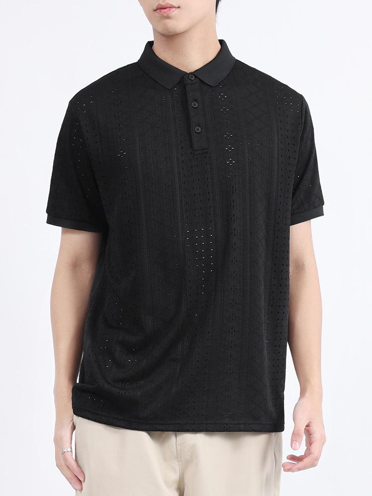 Polo de punto para hombre Camiseta casual de negocios de lujo ligero de alta gama con cuello para hombre Paul manga corta para hombre verano