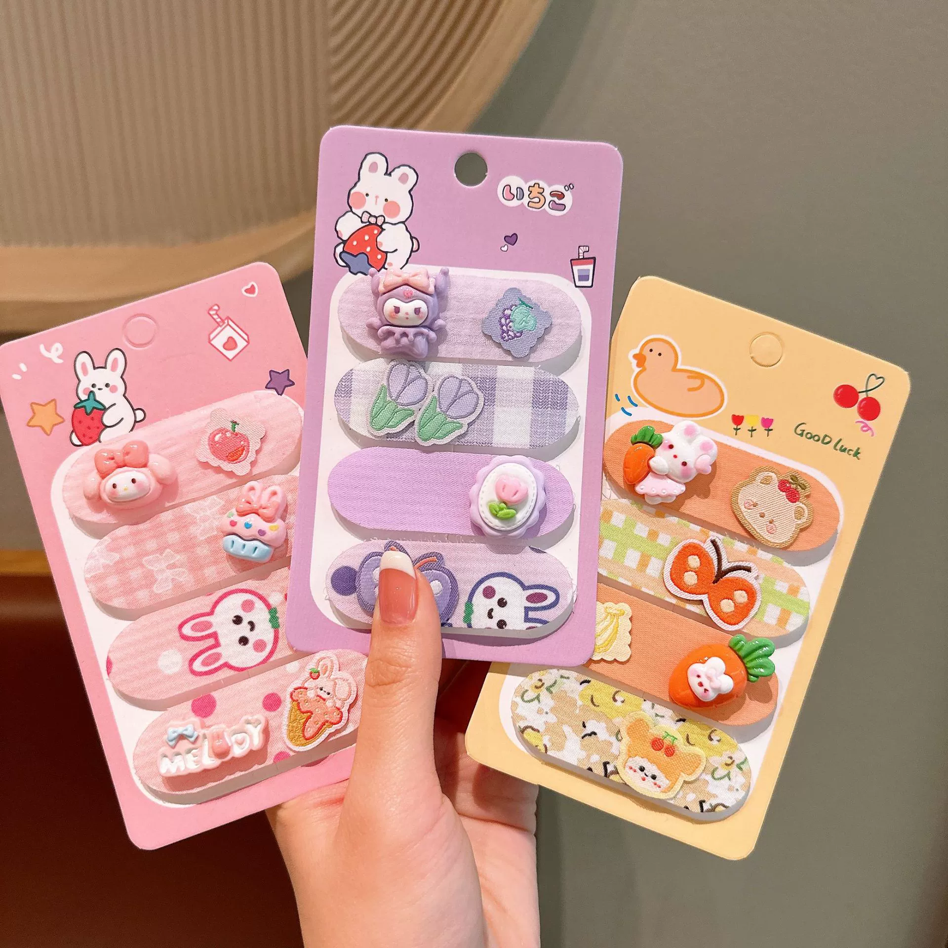 Sanrio, детские мультяшные челки на липучке, аксессуар для волос