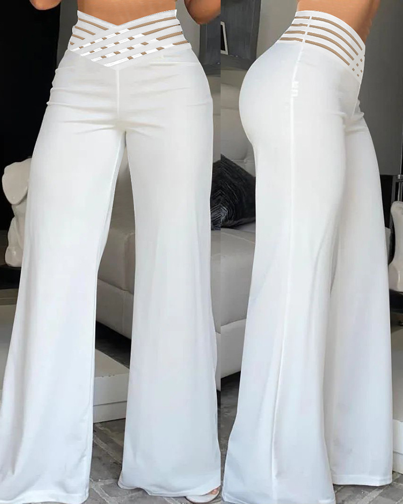 Women's Daily Street Casual Solid Color Full Length Wide Leg Pants display picture 1