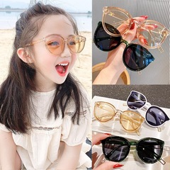 2023 New Cute Baby Sunglasses Retro Literary Metal Small V Polarized Sunglasses Anti-UV Glasses