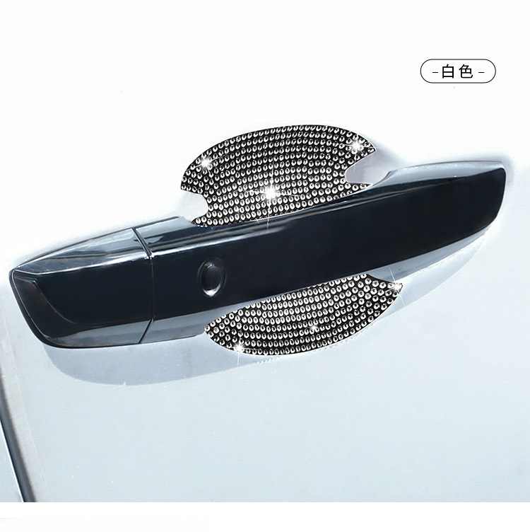 Car Door Handle Protective Film with Diamonds, Anti-Scratch Handle Sticker, Car Door Bowl Anti-Scratch Car Handle Protective Film