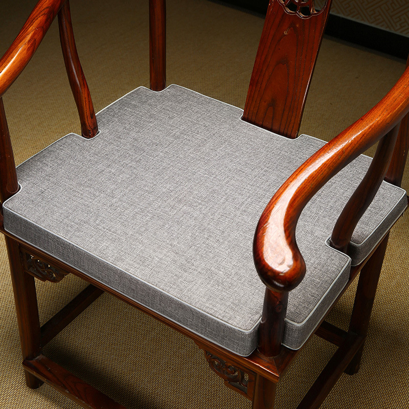 中式红木椅垫圈椅坐垫挖角卡口实木沙发垫太师椅茶椅垫子座垫圈椅