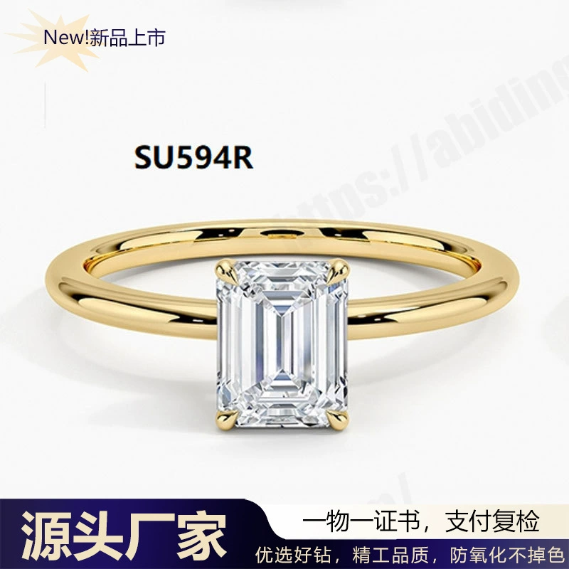 Золотое кольцо с изумрудом и бриллиантом, ювелирное изделие из серебра 925 пробы с позолотой 18 карат, для женщин, с выращенным в лаборатории бриллиантом 1 карат