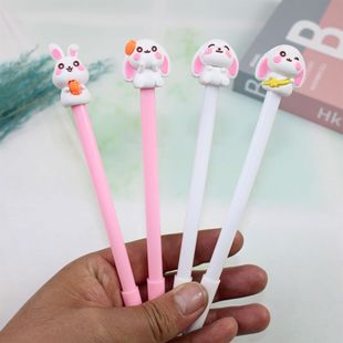 Белый кролик, розовая гелевая ручка для школьников, подарок на день рождения, оптовые продажи