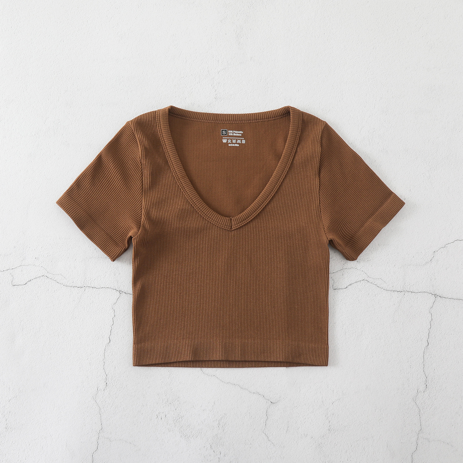 Women's Clothing yoga clothes sexy short elastic navel exposed fitness clothes autumn and winter T shirt seamless sportswear_voghion.com