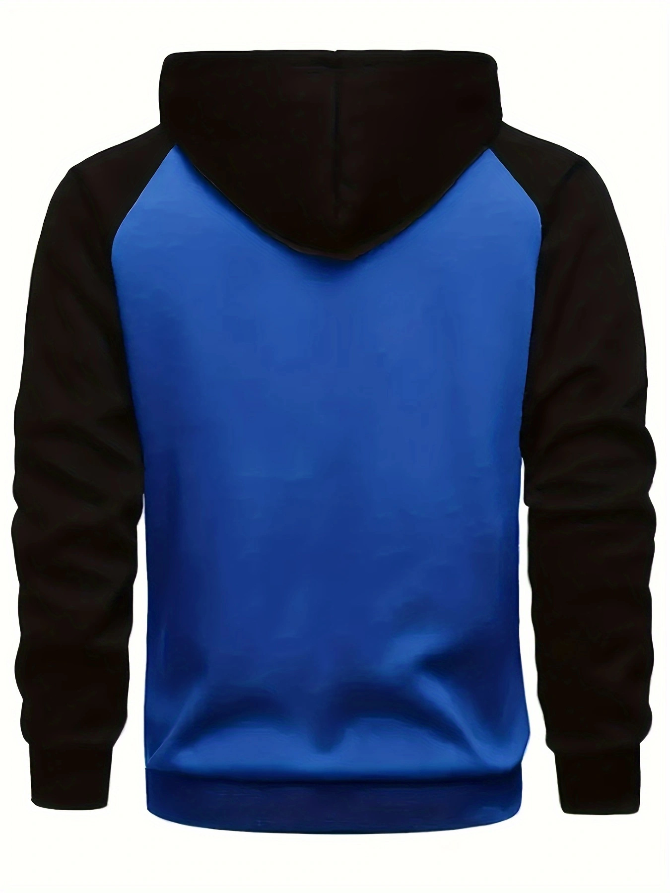 Men's Colour Block Hooded Half-zip Pullover With Kangaroo Pocket_voghion.com