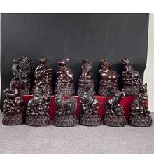 黑檀动物12生肖木雕摆件十二生肖全套鼠牛虎兔龙蛇马羊候鸡狗猪