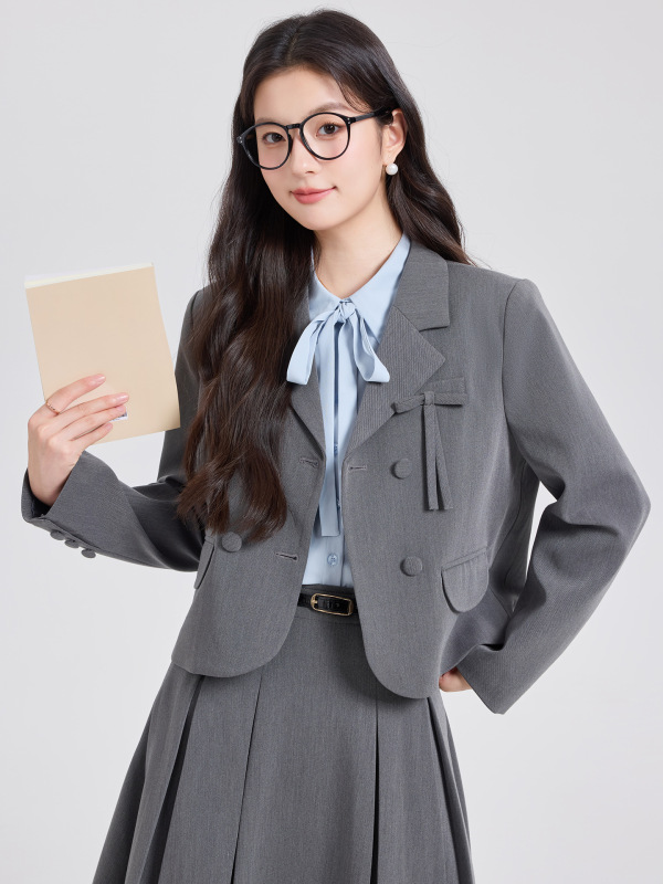 正式场合正装女套装大学生教资面试轻职场穿搭小个子通勤西服9125|undefined