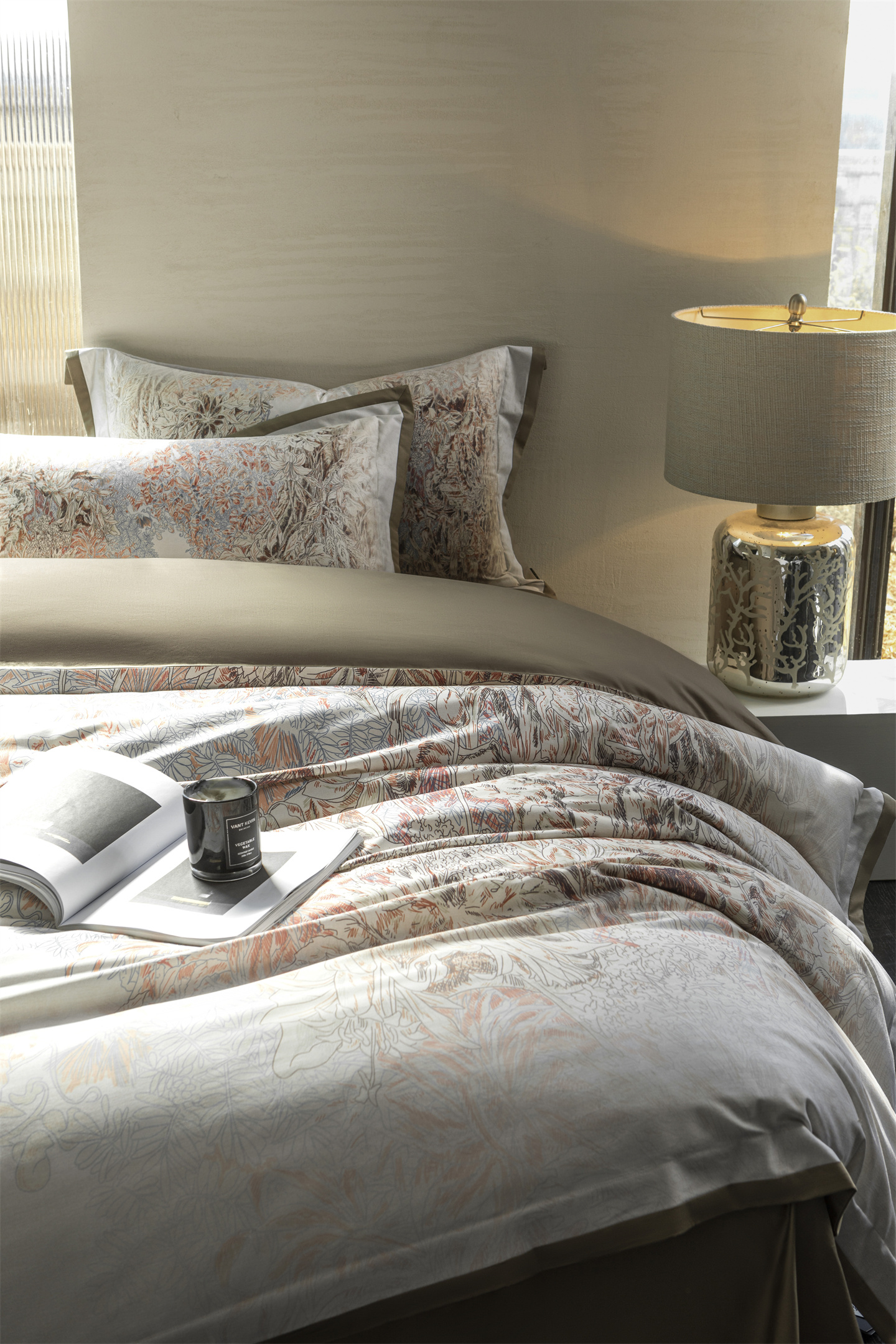Conjunto de cama 4 peças em algodão elegante para homem_voghion.com