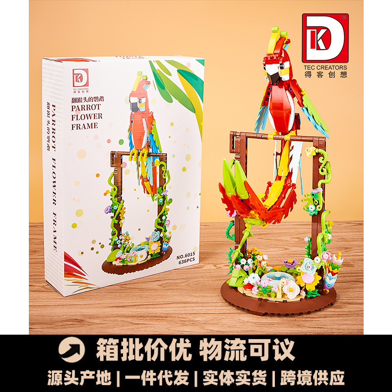 Get customer creative 6015 color bionic parrot two-change linkage building blocks creative building gifts compatible with Lego wholesale