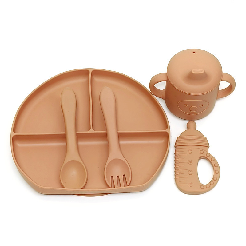 宝宝辅食碗婴儿专用硅胶便携碗勺套装儿童训练吸盘碗儿童饭碗防摔