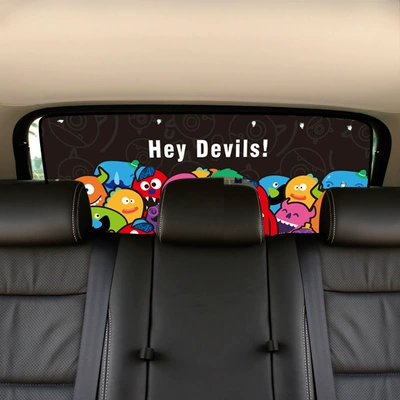 Creative Cartoon Car Sunshade Car Car curtains - rear-window-little-monster